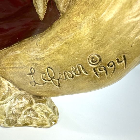 Vintage 1994 Ila Lefever Enesco Santa Resting on the Moon Holding Star Folk Art - Picture 3 of 15